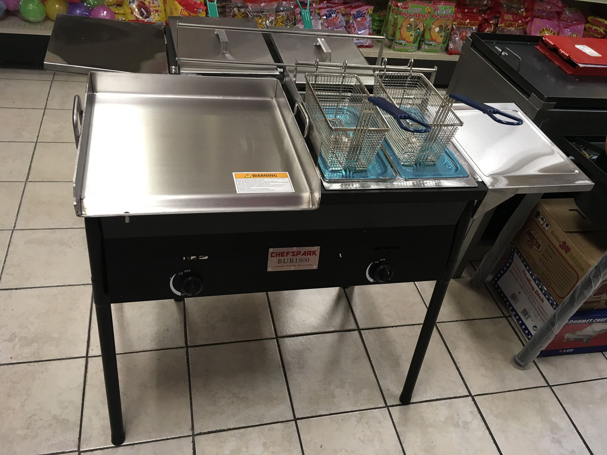 3 In 1 Burner / Grill / Fryer/ Steam Table / Plancha Para Tacos