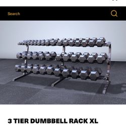 3 Tier Dumbbells Rack XL  5-100 Lbs Capacity 2300 lbs  BRAND NEW IN BOX 📦  
