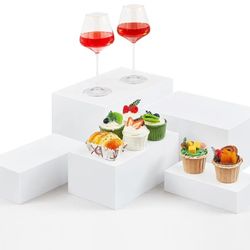 5 Pcs Buffet Risers  White color 8,9,10,11 and 12in