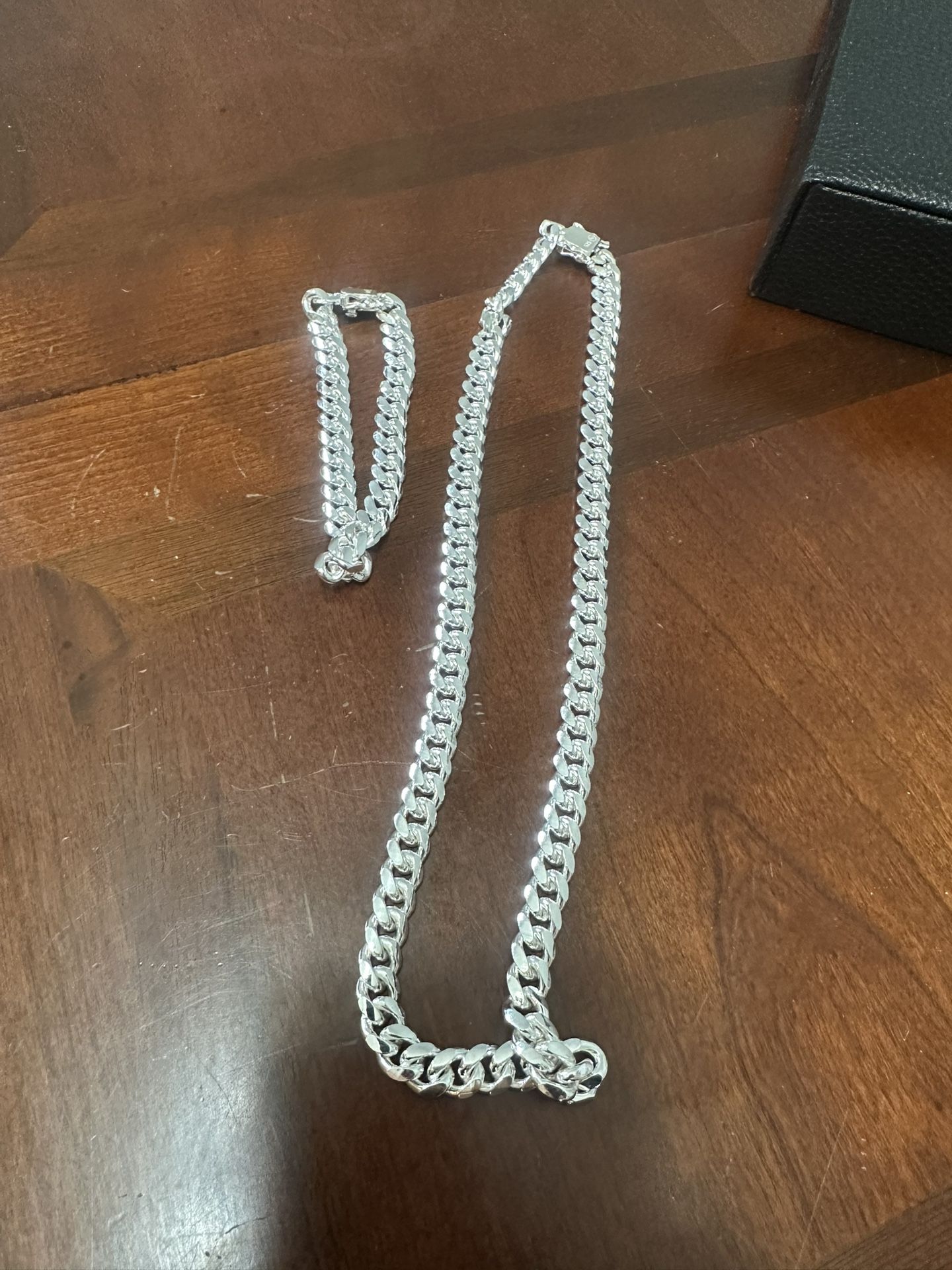 Miami Silver Chain And Bracelet