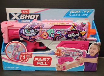 X-Shot Water Fast-Fill Pink Party Hyperload Water Blaster by ZURU - Quick Refill