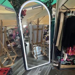 LED MIRROR - 71” x 32” Full Length Dimmable LED Arch Light Up Mirror With Stand 32 x 71