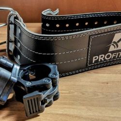 Weightlifting Belt And Barbell Collars