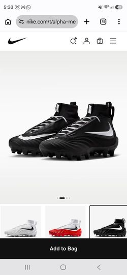 Nike Alpha Menace 5 Pro
Men's Football Cleats size 5men womens 6.5