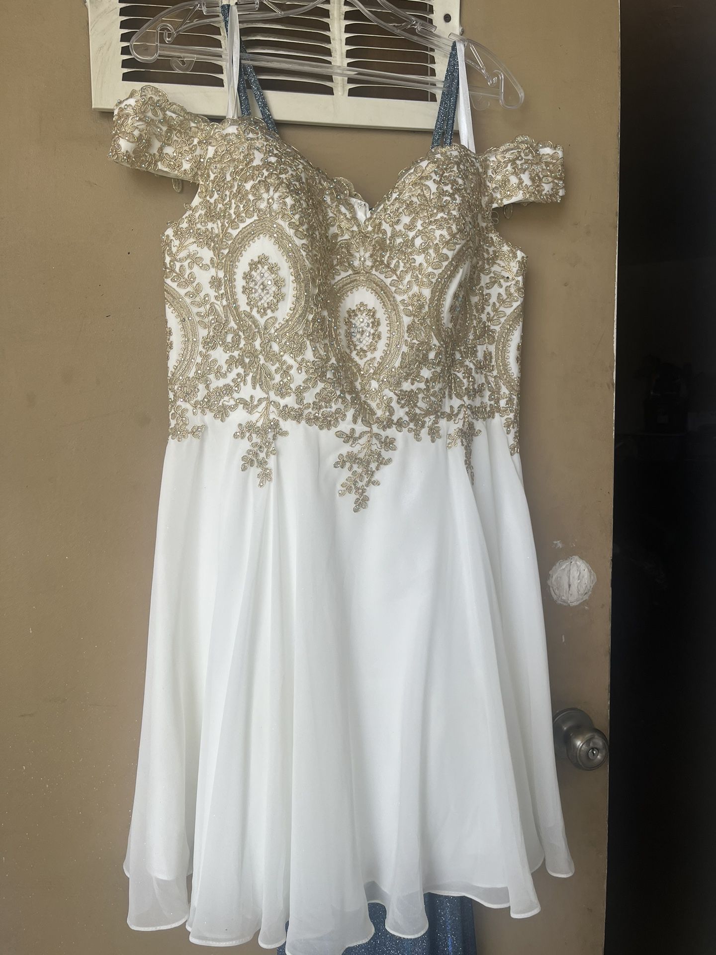 Dress Gold And White