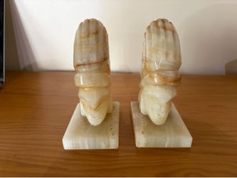 Vintage Marble Native American Bookends