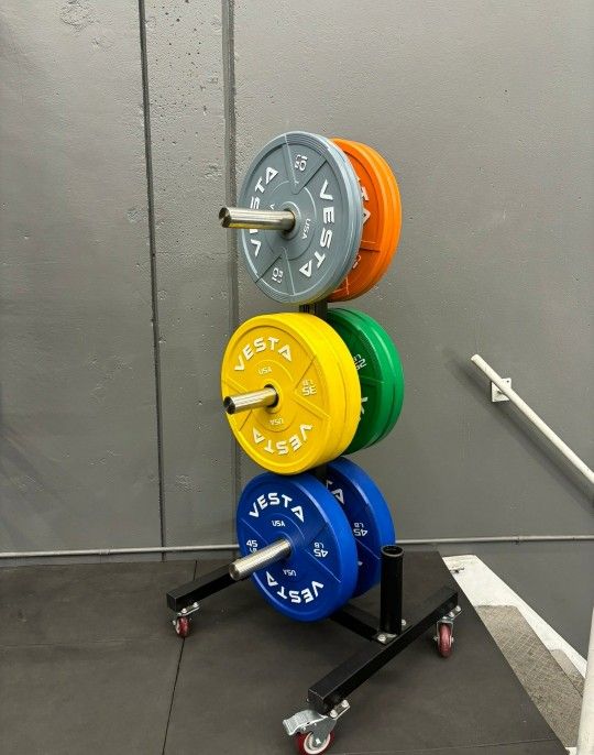 NEW Bumper Plates, Rubber Olympic Weights, Home Gym Weight Set, Folding Squat Rack, Adjustable FID Bench Press, Stall Mats, Rubber Flooring