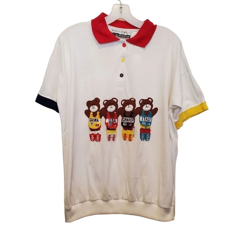 Vintage 80s Olympic Bear Marcy 'N Me Adorable Shirt
