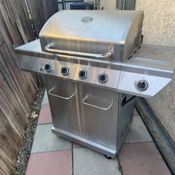 Nexgrill 4-Burner Propane Gas Grill in Stainless Steel with Side Burner