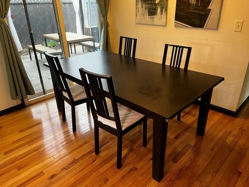 Extendable Dining Table + Chairs