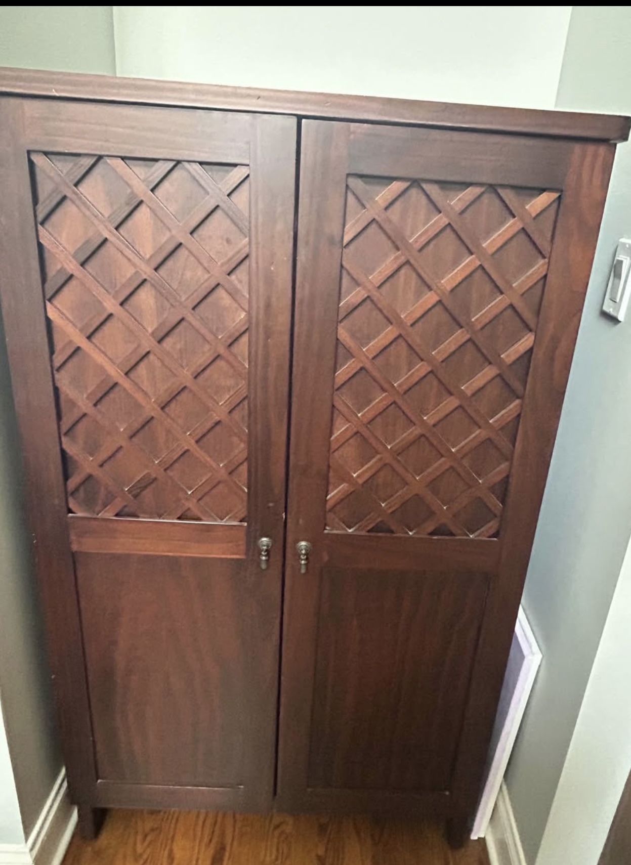 Computer Desk Armoire 33” W x 55” H x 21.5” D.
