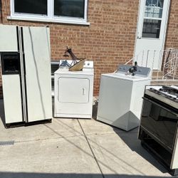 Washer And Dryer And Refrigerator And Stove Used Running Good