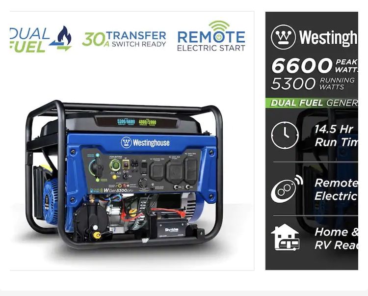 Generator 6600 Watts Don’t Let This Weather Leave You Without Power