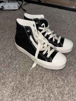 Black Floral Platform Converse