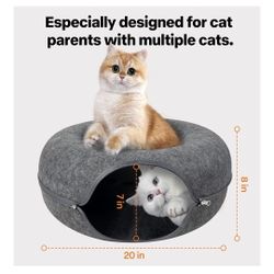 Pawise Peekaboo Cat Cave Donut Tunnel Bed