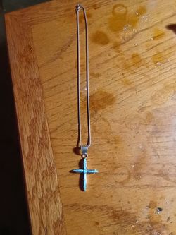 Sterling silver pendant with turquoise stones and necklace
