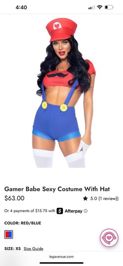 Gamer babe. Sexy costume with hat