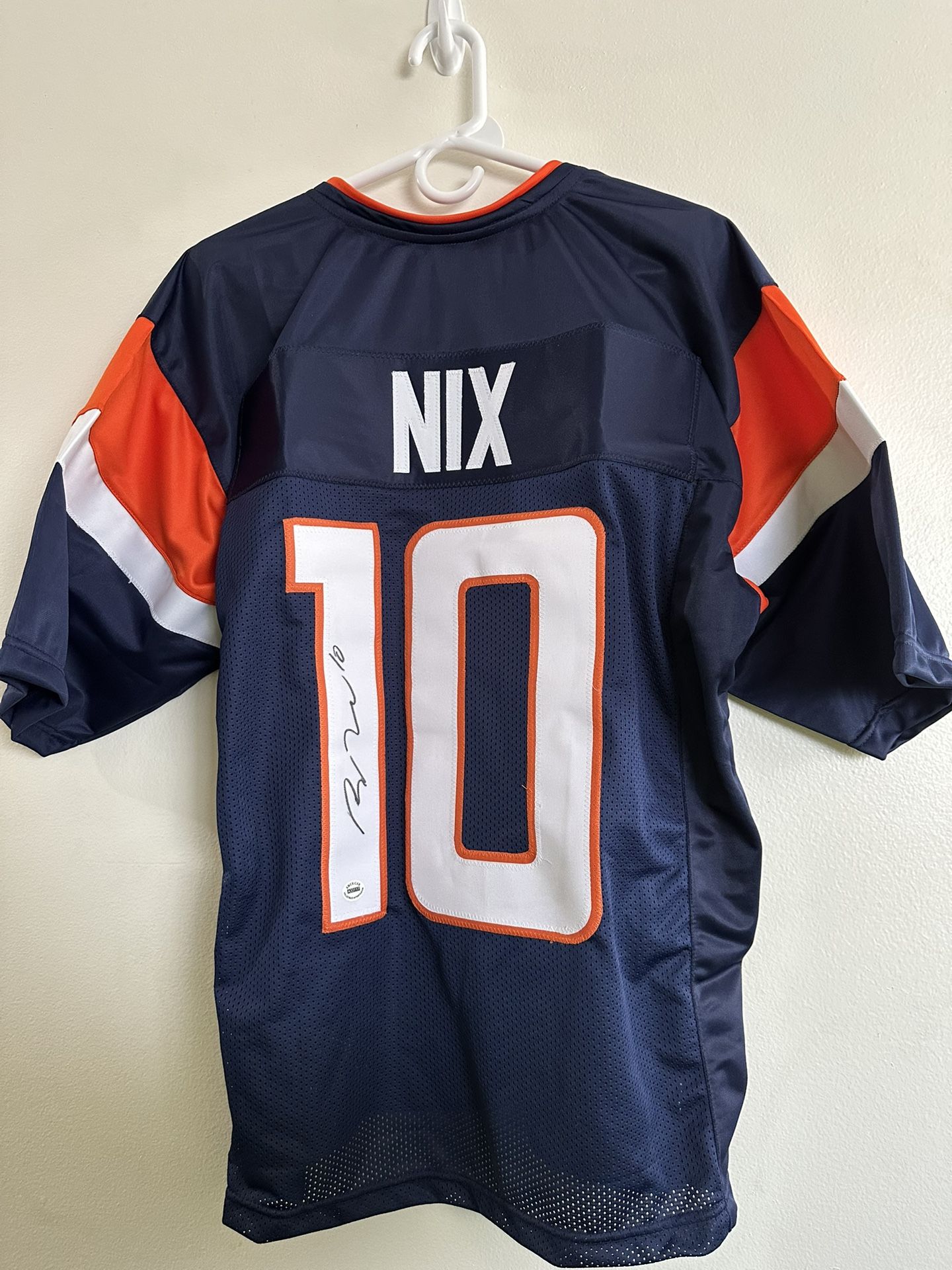 BO NIX SIGNED DENVER BRONCOS QB AUTOGRAPHED CUSTOM FOOTBALL JERSEY w/COA - L 741