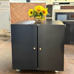 🔥Special Discount 🔥Black Metal Double-Door Printer Cabinet - 360° Lockable Casters, Crafted From Steel, Adjustable Shelves, Waterproof And Not Easy 