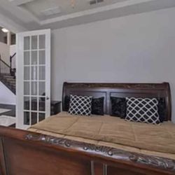 King Size Bed Set  Made Of Pure Walnut Wood 