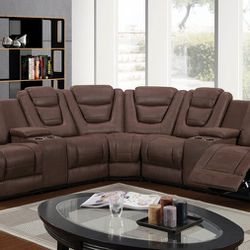 🚚Ask 👉Sectional, Sofa, Couch, Loveseat, Living Room Set, Ottoman, Recliner, Chair, Sleeper. 

✔️In Stock 👉Jordan Brown Fabric Reclining Sectional