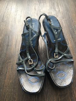 Prada Womens Strappy Black Leather Platforms Wedges Sandals Shoes Size EUR 36.5. Condition is Pre-owned. See pictures ask questions and make an offer!