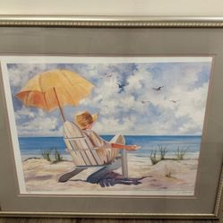 Framed Limited edition print by Charlene Mitchell “serenity” coastal beach art