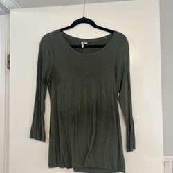 Long Olive 3/4 Sleeve Tunic 