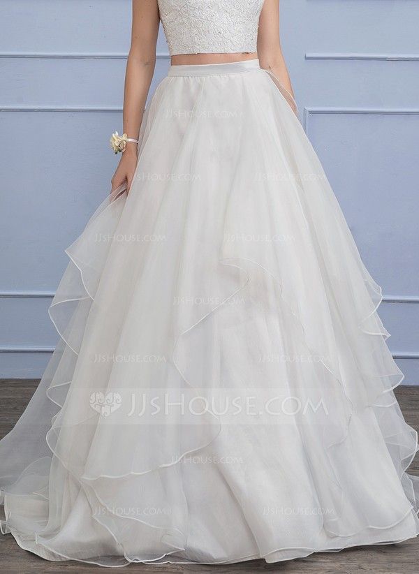 Sweep Train Organza Wedding Skirt