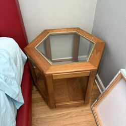 Small round table with glass top 