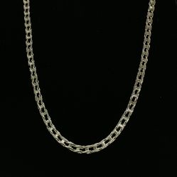14K White Gold Men Chain Necklace 24”