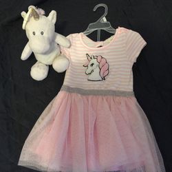 Glittery Unicorn Toddler Dress