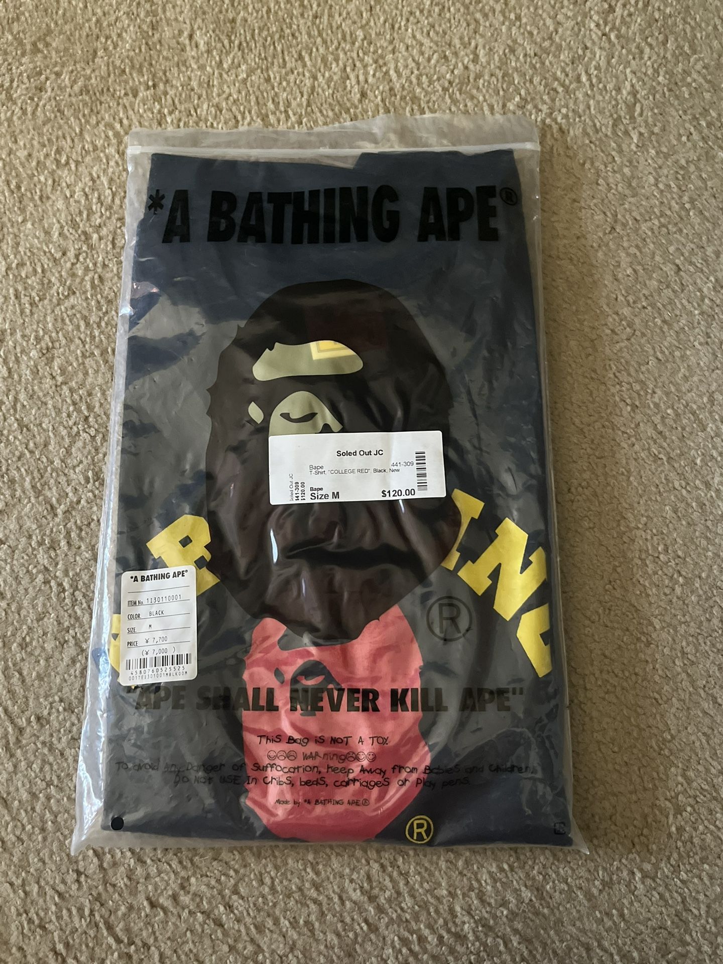 A Bathing Ape Tee Red And Yellow