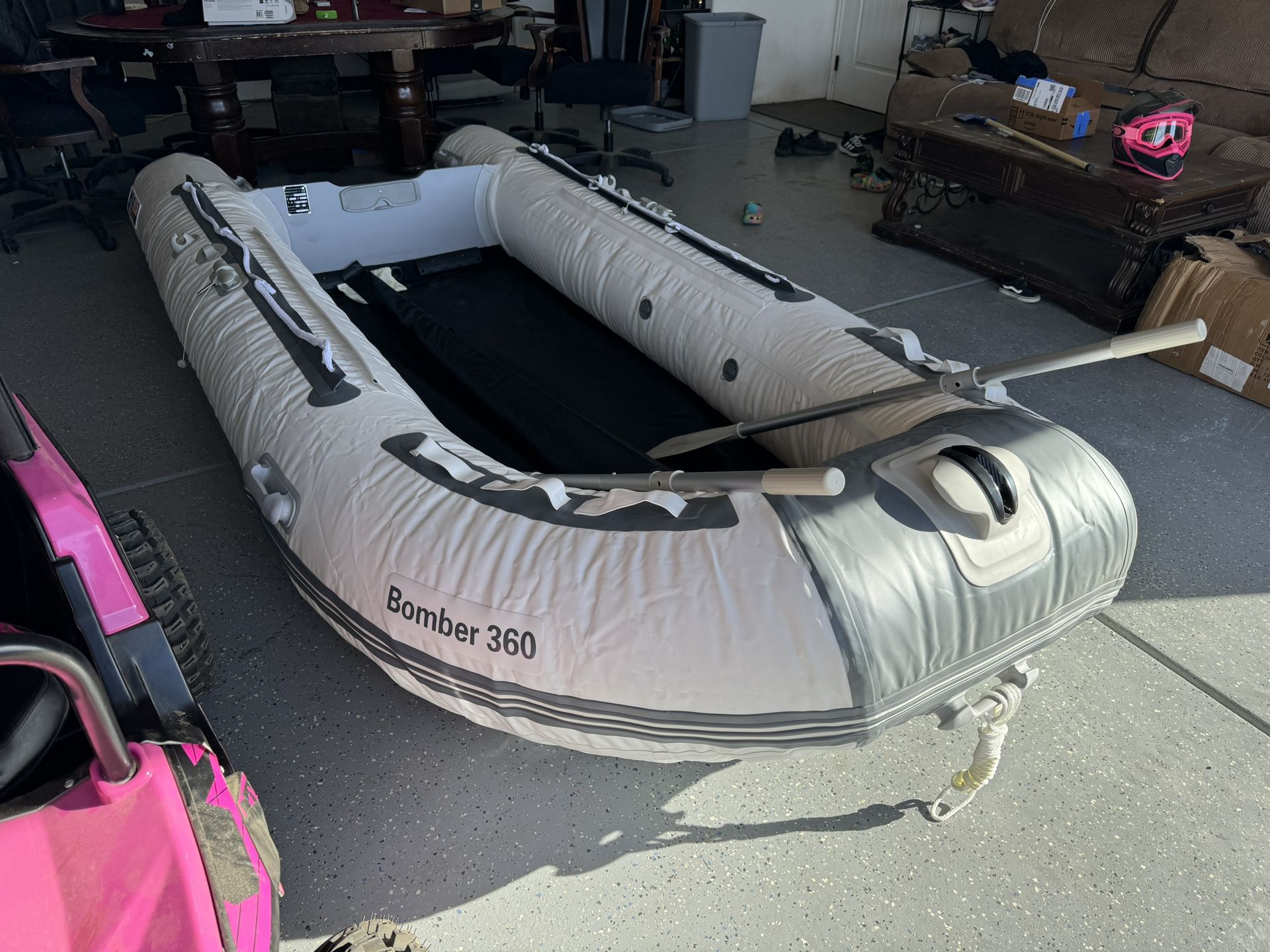 12 FT Inflatable Dinghy Boat Transom Sport Tender Boat 8 Person 