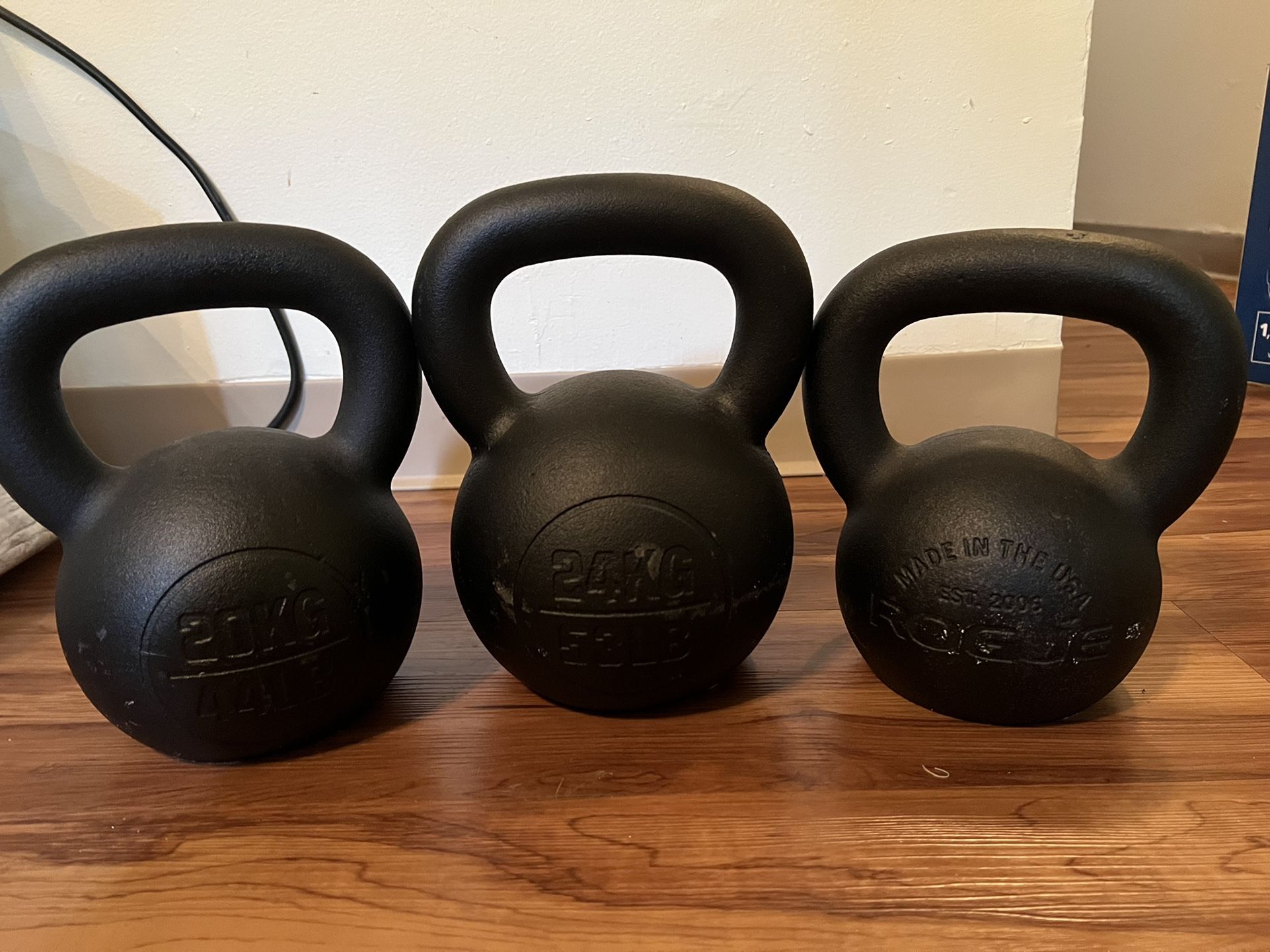 Rogue Kettlebells - 24KG/53LB, 20KG/44LB, & 16KG/35LB