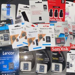 $60  for ALL!!  19 Sealed Memory Cards & Flash Drives SD USB