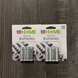 Home Alkaline Batteries AAA 4 Pack $3.50 Each