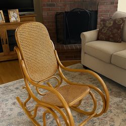 Vintage Rocker With Cane Backing 