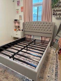 Free- Upholstered Queen Bed Frame