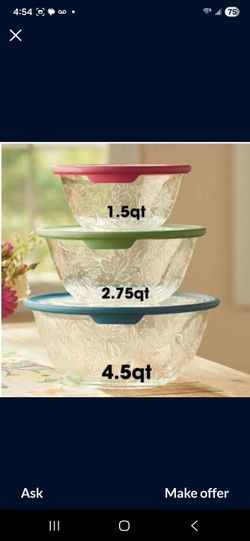 princess house set de bowls wildflower