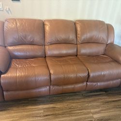 Leather Reclining Sofa 