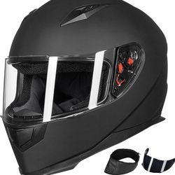 ILM Full Face Motorcycle Street Bike Helmet with Removable Winter Neck Scarf + 2 Visors DOT Model-JK313