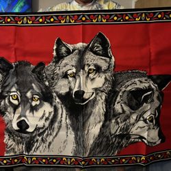 3 Wolf Art Tapestry Brand New 