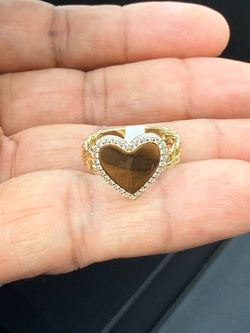 10Kt Real Gold Heart Ring For Women size 7
