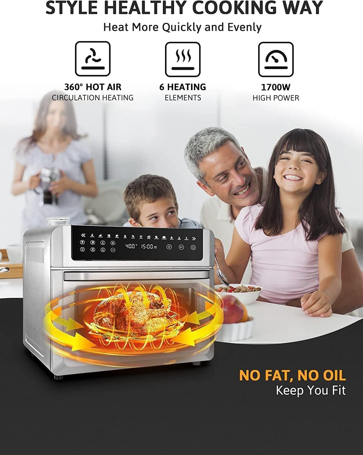 Gevi Air Fryer Toaster Oven Combo, Large Digital LED Screen Convection Oven  with Rotisserie and Dehydrator, Extra Large Capacity Countertop Oven with  Online Recipes - Yahoo Shopping