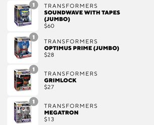 Transformers Funko Pops