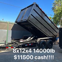 Dump Trailer 8x12x4 14000lb $11500 Cash Onky 