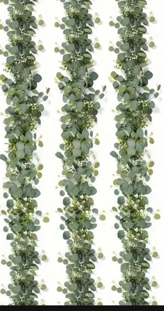3 Pcs Artificial Eucalyptus Vine Plant, Real Texture Fake Green Plant, Simulated Hanging Plant, Suitable For Wedding Courtyard Garden Home Party