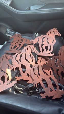 Metal horse wall art 9pices