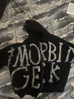 Distressed Black Zip Up